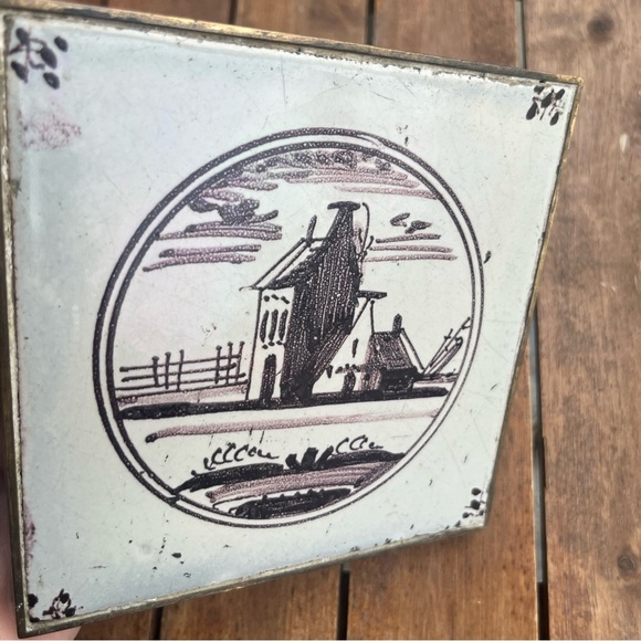 Antique Dutch Delft Tile- 18th Century -Trivet -Decor - Picture 7 of 9